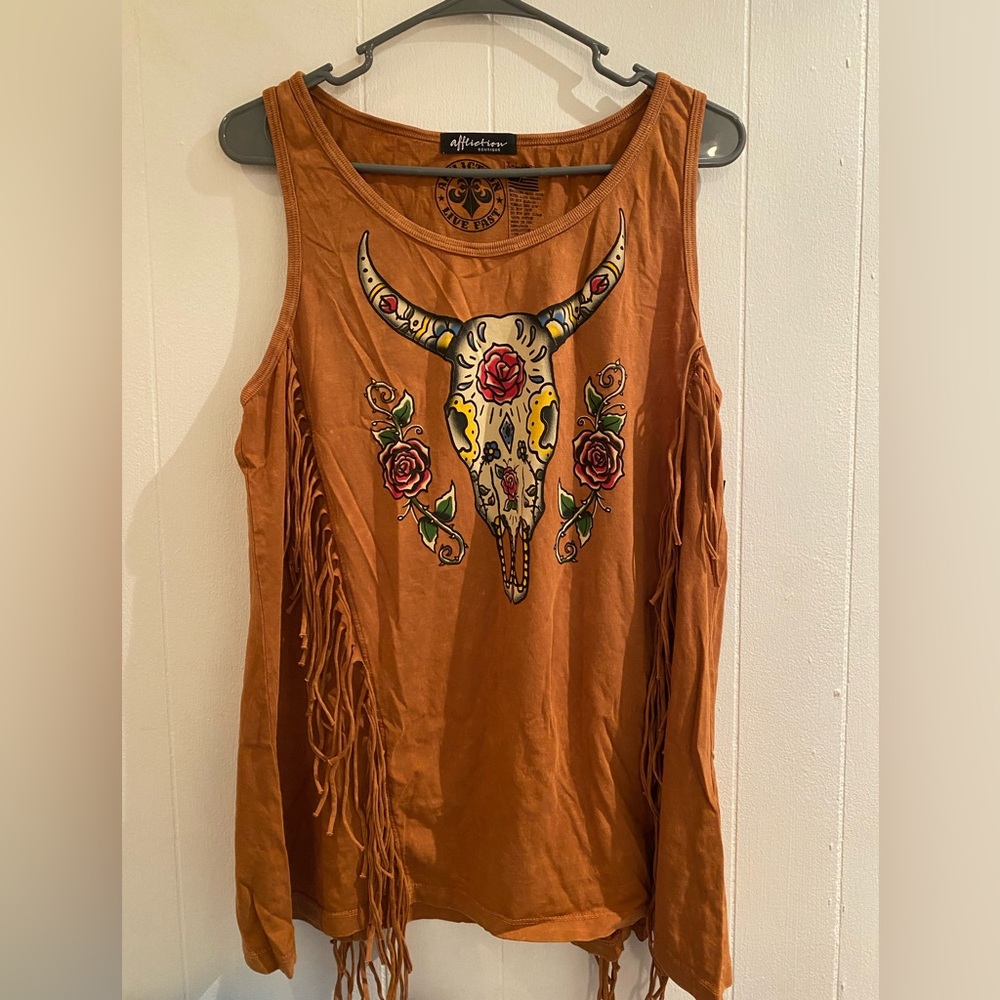 New Affliction Live Fast Crystal Canyon Top